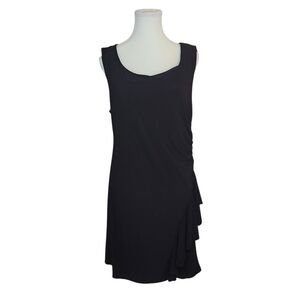 Tiana B. Elegant Black Draped Midi Dress Size XL